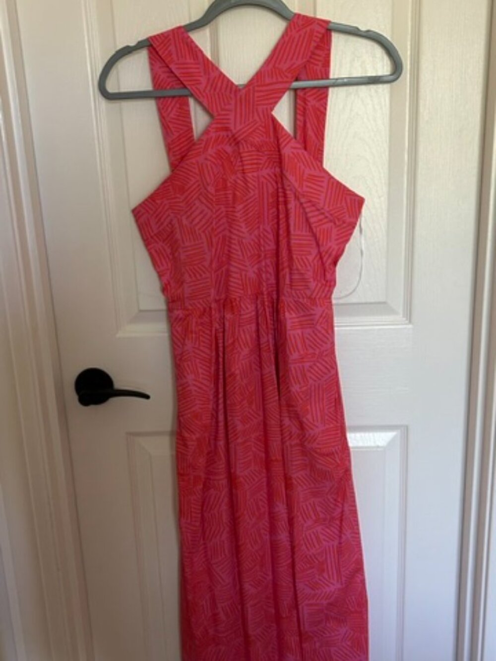 Michelle McDowell Midi Dress with Crossover Halter Neckline